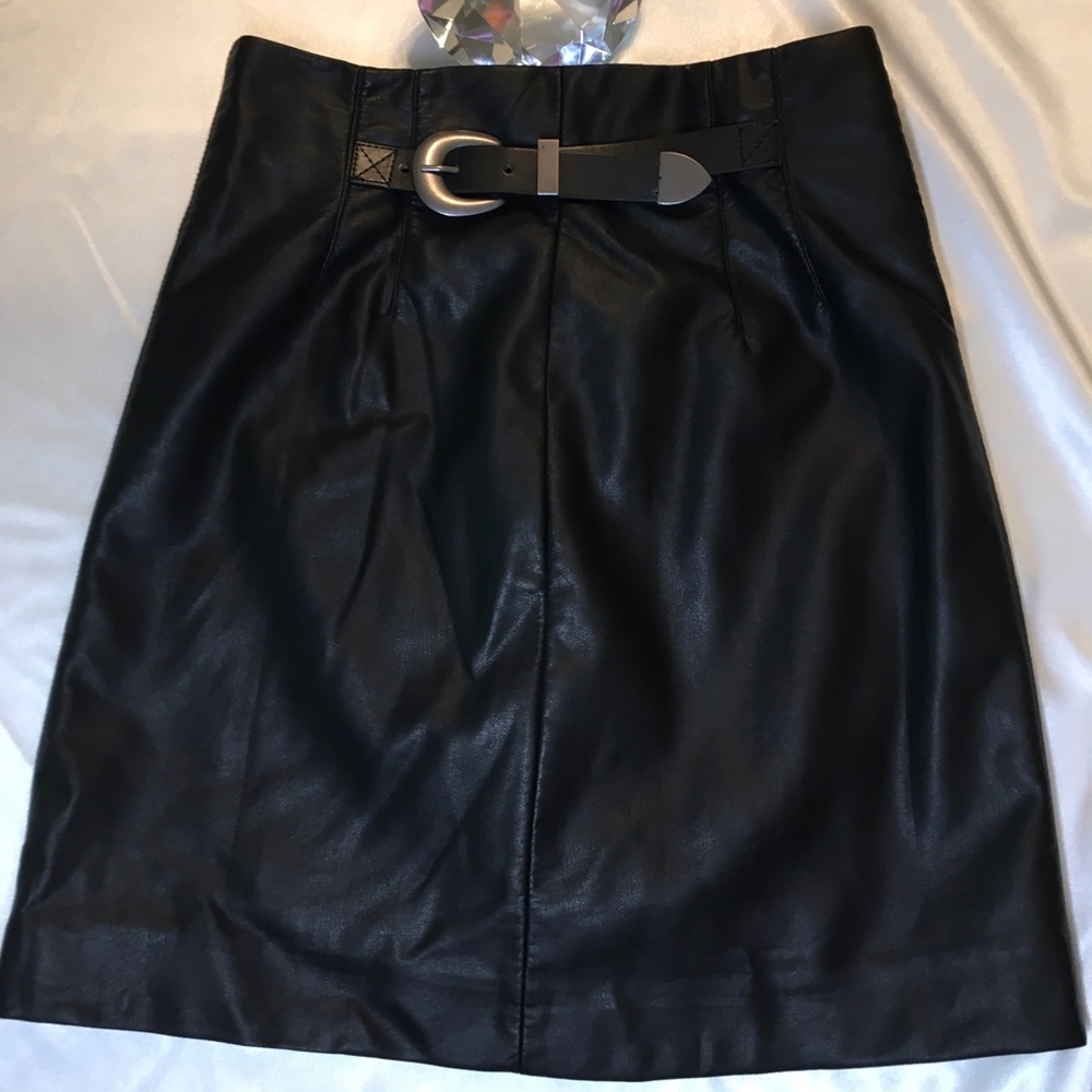 Leather vegan skirt